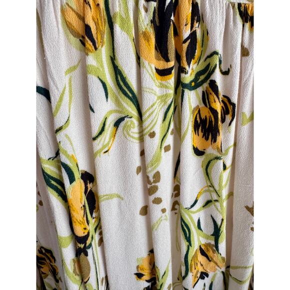 Free People XS Bella Porcelain Tunic Top White & Yellow Floral Boho Baby Doll - Picture 6 of 10